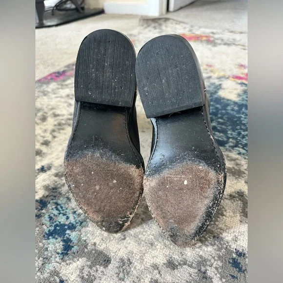 Frye Distressed Black Grey Leather Cowboy Cowgirl Boots Size 8 Womens - Picture 7 of 7